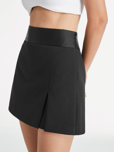 High Waisted Band Mini Skirt